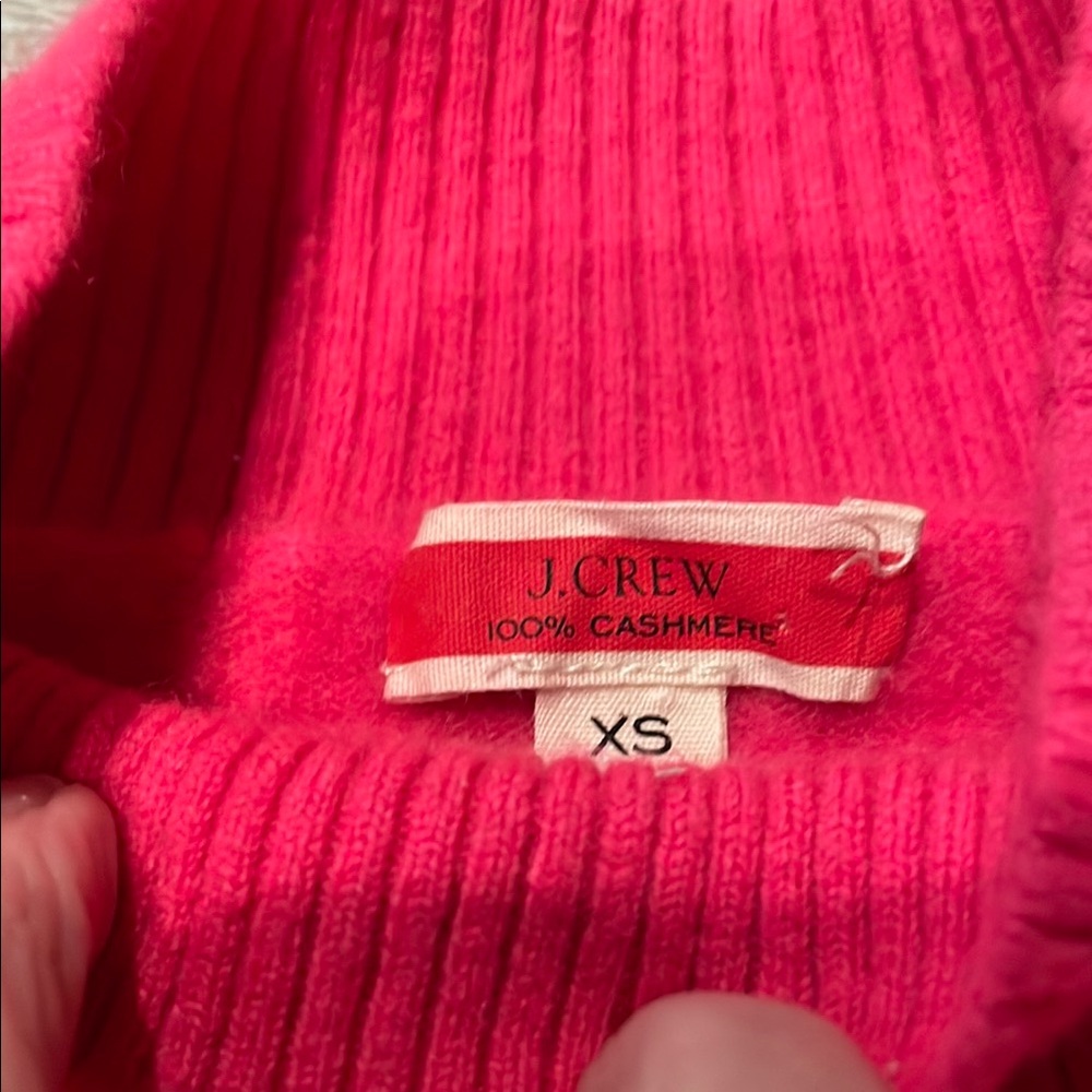 J. Crew Pink Cowl neck Cashmere sweater